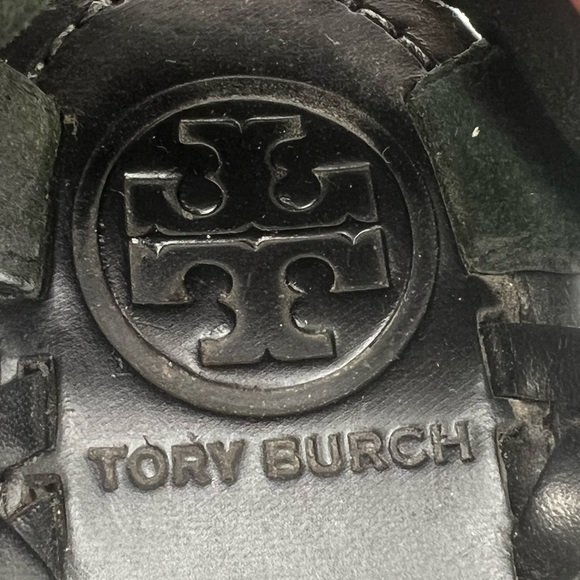 Tory Burch Black Killiam Mid Cork Wedge Platform Sandals Size 7 Women’s - Picture 2 of 9